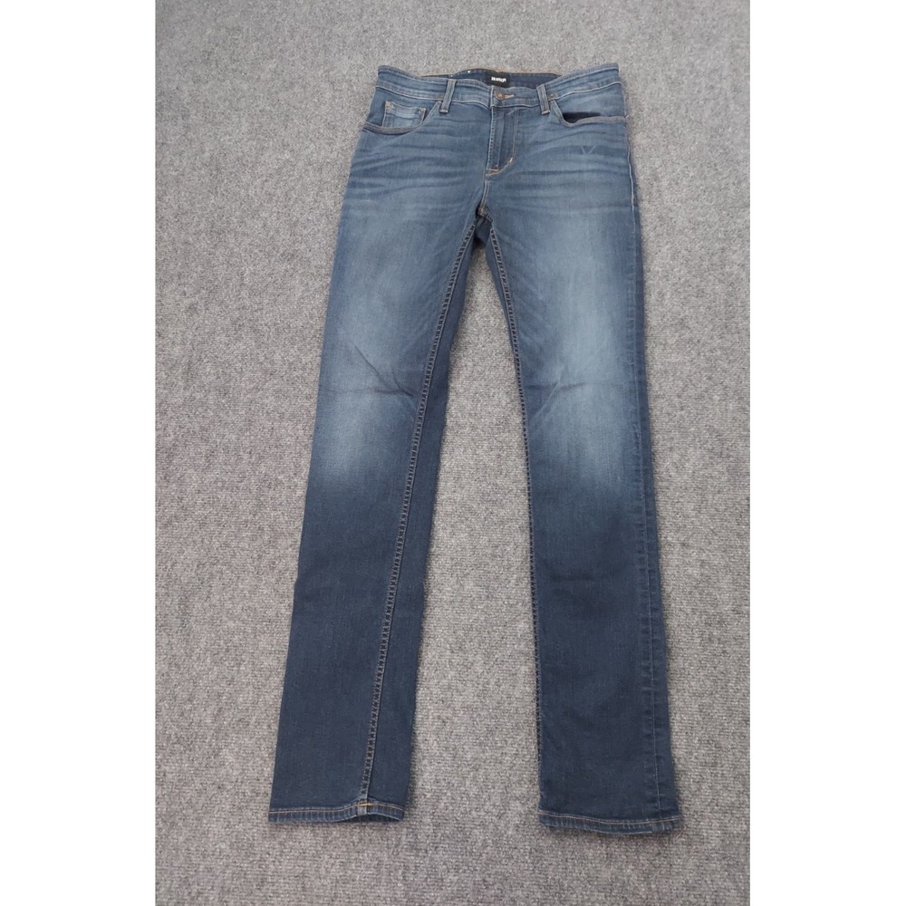 Hudson Jeans Mens 31 Blue SARTOR RELAXED SKINNY  Medium Wash Whiskered Stretch